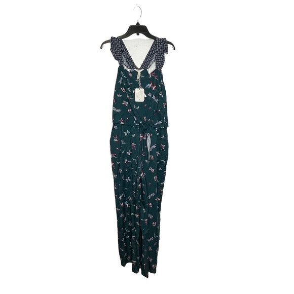 Matilda Jane Evergreen Dream Jumpsuit Size Small Green Pattern Sleeveless Womens - Picture 1 of 7